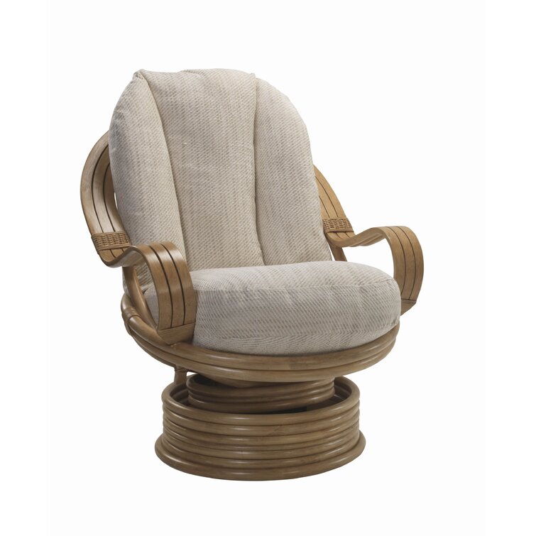 Upholstered swivel rocking store chair